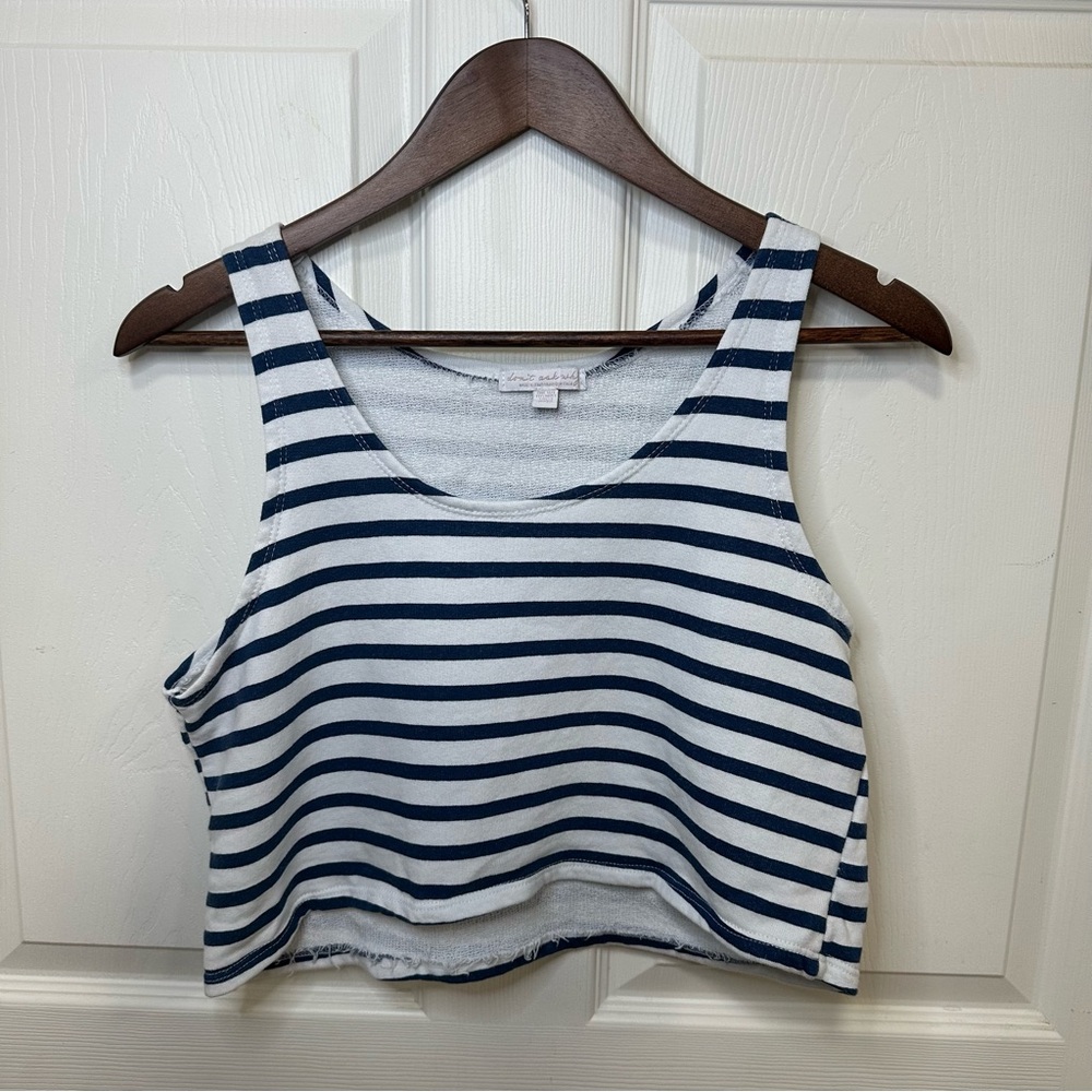 Striped Navy and White Women's Tank Top